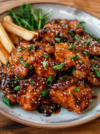 A delicious Korean Honey Garlic Chicken ready to enjoy in famil, recipe by Goya Recipes