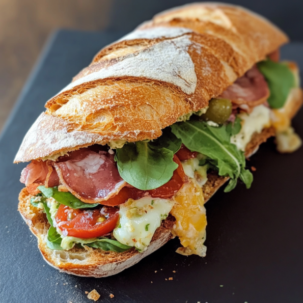 A Baguette Sandwich, if you want something quick to eat, recipe by Goya Recipes.