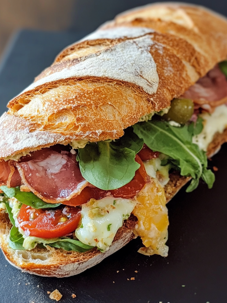 A Baguette Sandwich, if you want something quick to eat, recipe by Goya Recipes.