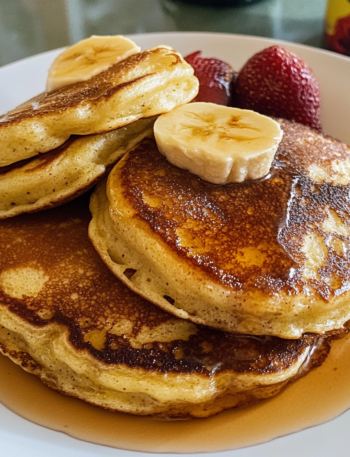 A plate of delicious French Toast Pancakes, perfect for a special and flavorful breakfast or brunch. Recipe by Goya Recipes