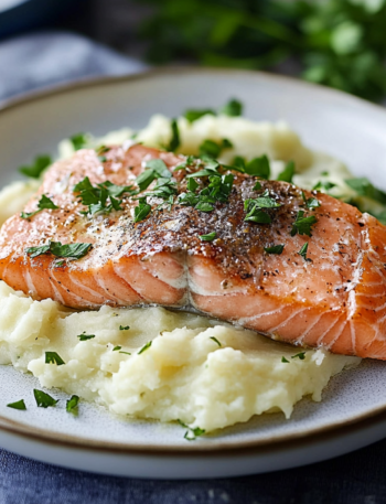 A Salmón Mashed Potatoes dish, quick and easy to prepare, recipe by Goya Recipes