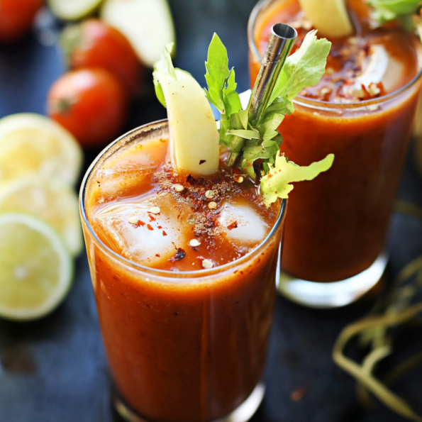 A delicious Vegan Bloody Mary, to enjoy if you want a vegan cocktail, recipe by Goya Recipes