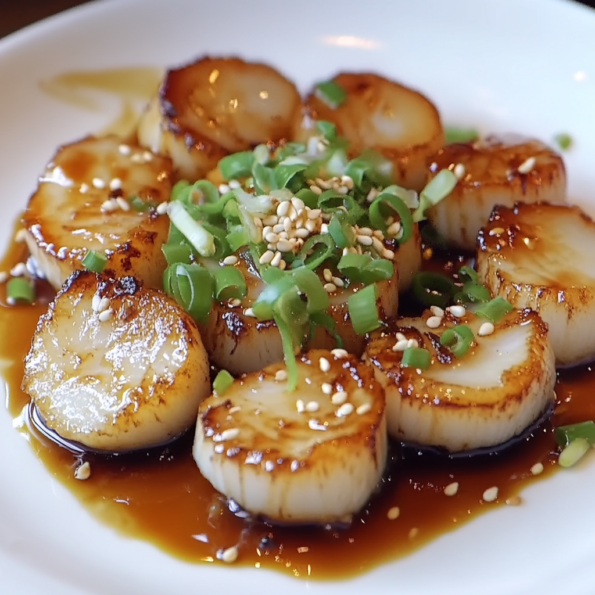 A dish with Asian Scallops, easy and quick to make if you want an Asian touch, recipe from Goya Recipes.