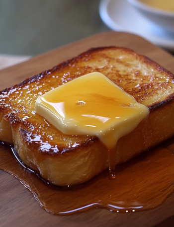 A dish with Honey Butter Toast, if you want a delicious and easy to make dessert, recipe from Goya Recipes.