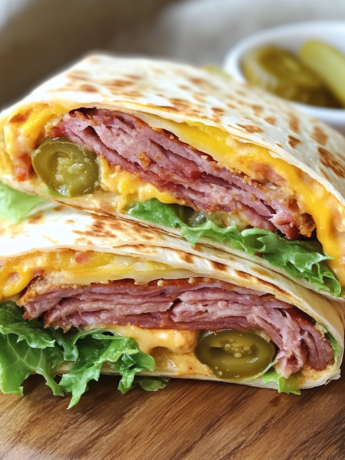 A Pastrami Wrap, ideal to enjoy if you want something quick for lunch or dinner, recipe from Goya Recipes.